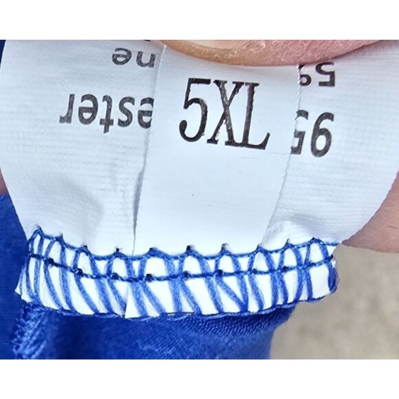 Royal Blue Short Sleeve 5XL Empire Waist Pocketed Midi Dress - Picture 4 of 8